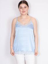 Satin top med blonde